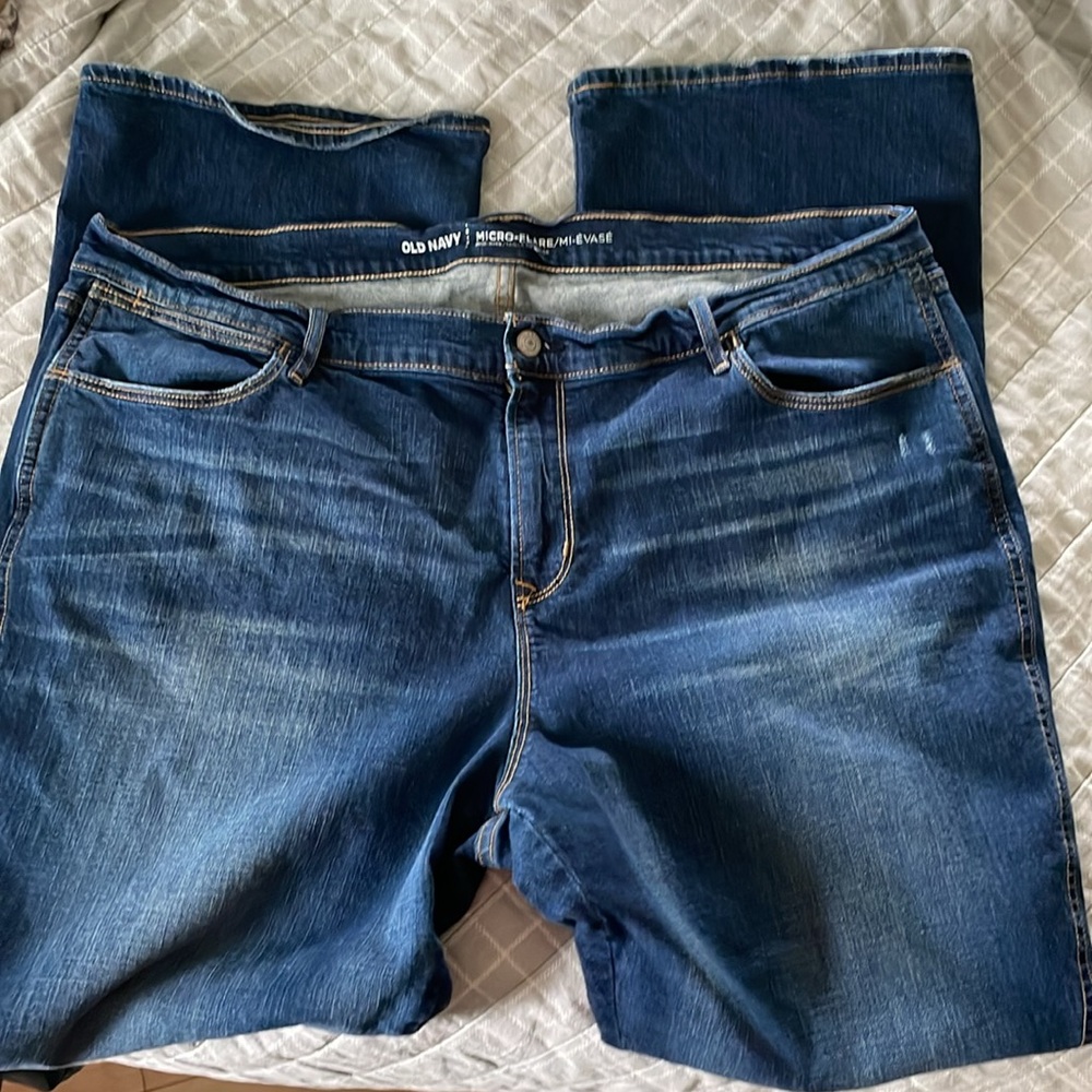 Old Navy Women's Micro Flare Jeans - Dark Blue